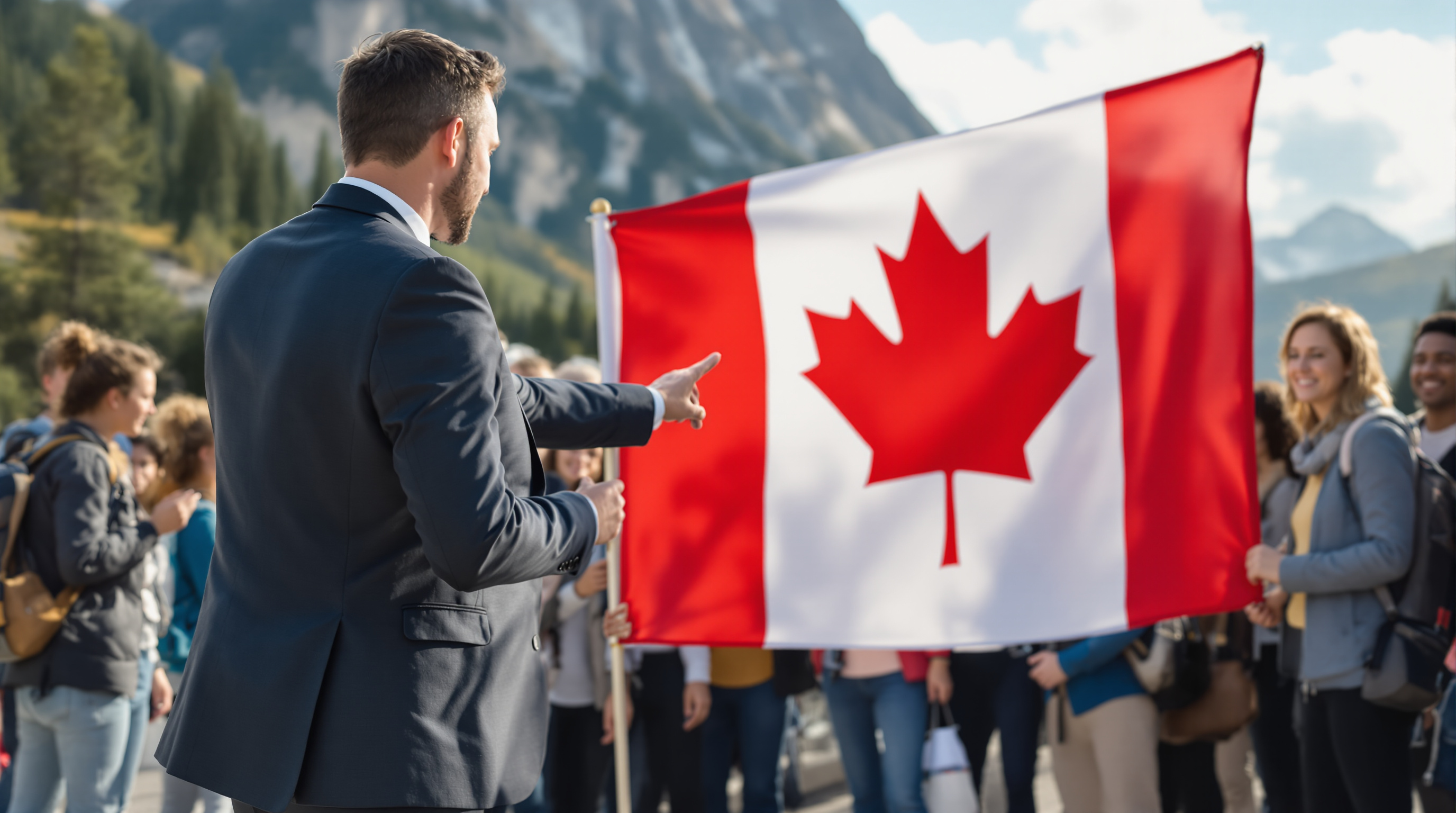 Tour guide with group